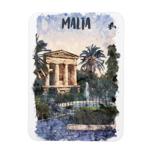 Malta Mediterranean Vintage Travel Magnet