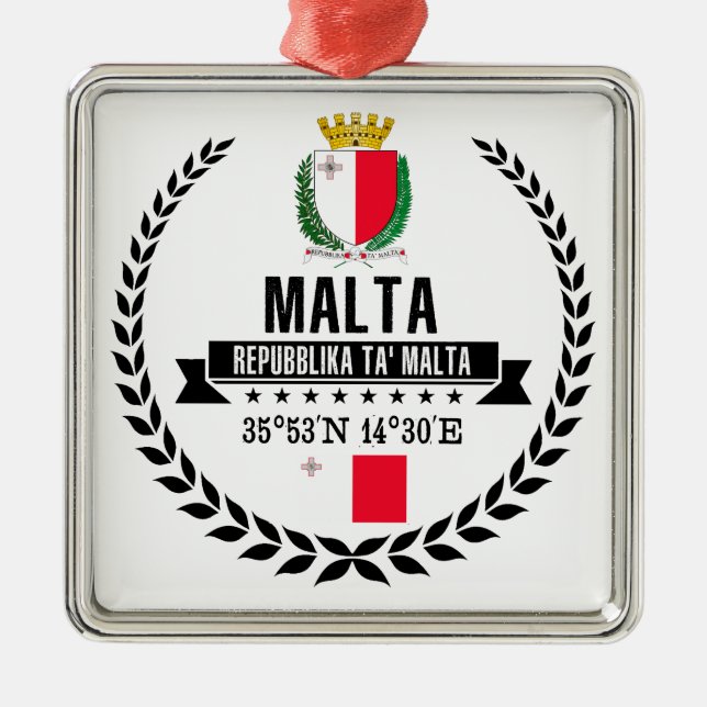 Malta Metal Ornament (Front)