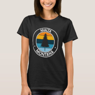 Malta Montana MT USA City Pride Retro Sunset T-Shirt
