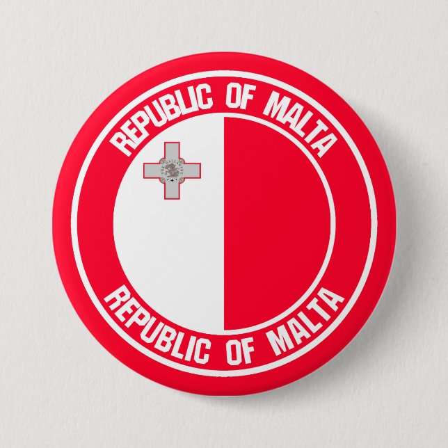 Malta Round Emblem Button (Front)