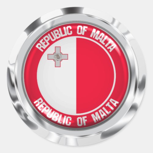 Malta Round Emblem Classic Round Sticker