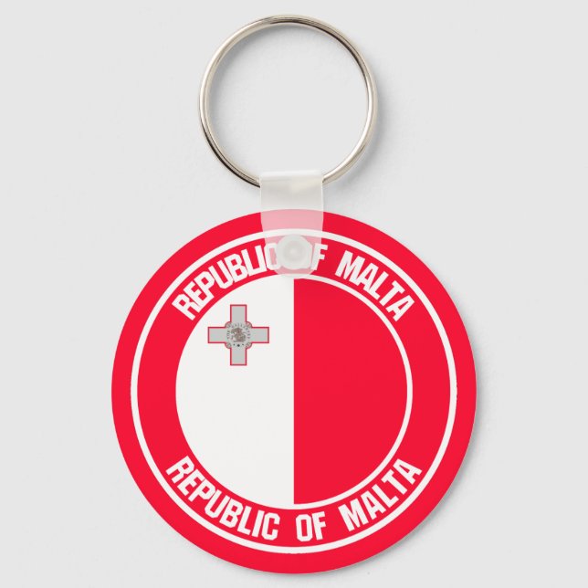 Malta Round Emblem Keychain (Front)