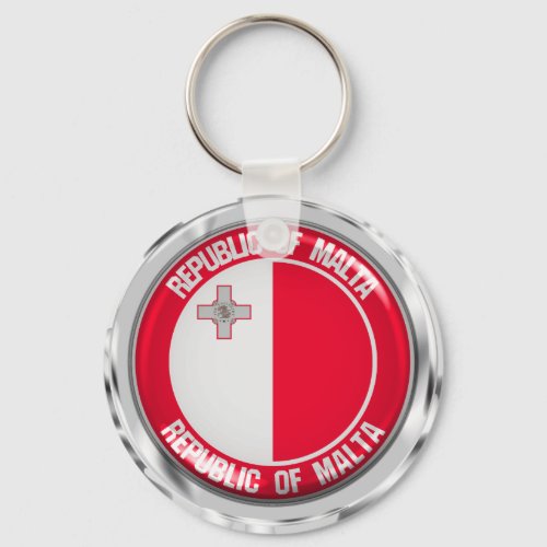 Malta Round Emblem Keychain