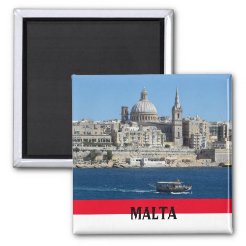 Malta Scene of Valletta and Harbour Souvenir Magnet