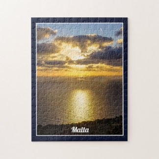 Malta Sunset Over Mediterranean Sea Island Jigsaw Puzzle