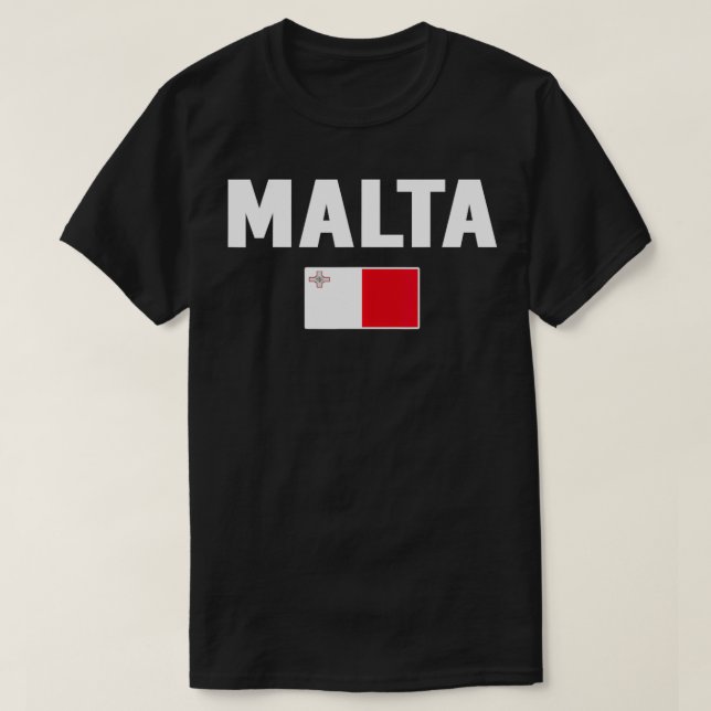 Malta Tee Flag souvenir Gift Maltese  (Design Front)