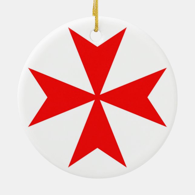 malta templar knights red cross religion symbol ceramic ornament (Back)