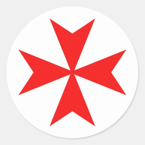 malta templar knights red cross religion symbol classic round sticker