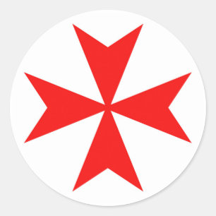 malta templar knights red cross religion symbol classic round sticker