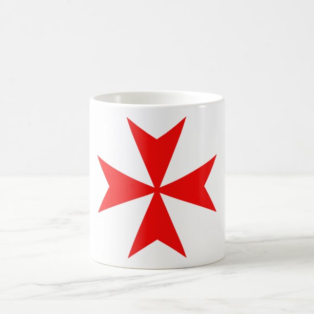 malta templar knights red cross religion symbol coffee mug (Center)