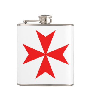 malta templar knights red cross religion symbol hip flask