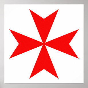 malta templar knights red cross religion symbol poster