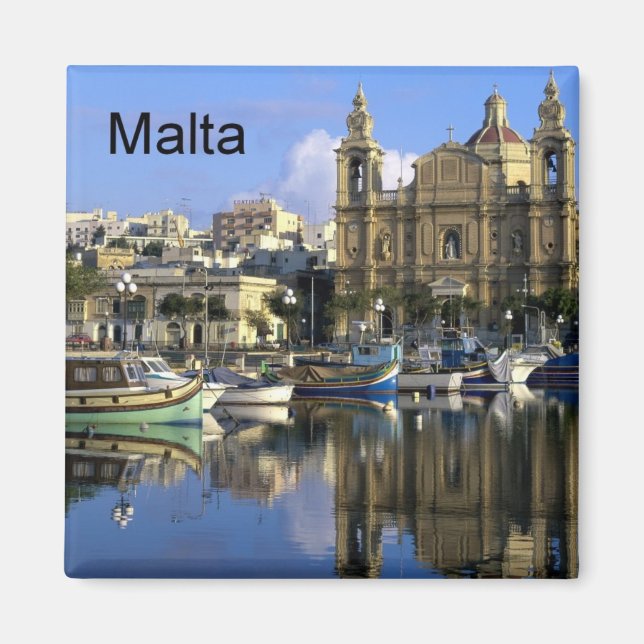 Malta Vallete Harbor (St.K) Magnet (Front)