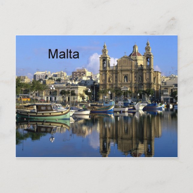 Malta Vallete Harbor (St.K) Postcard (Front)