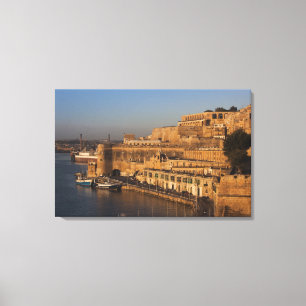 Malta, Valletta, harbor view from Lower Barrakka Canvas Print