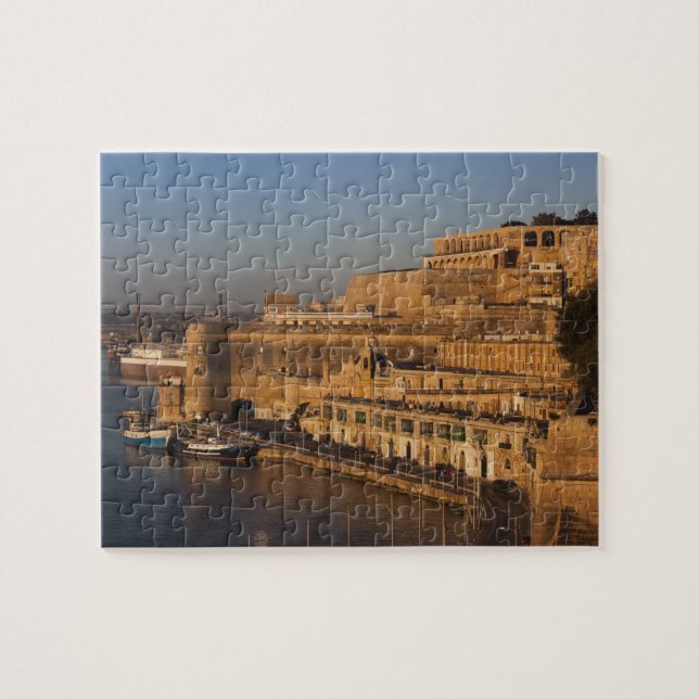 Malta, Valletta, harbor view from Lower Barrakka Jigsaw Puzzle (Horizontal)