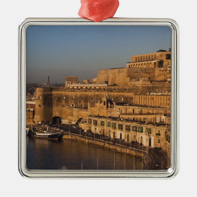 Malta, Valletta, harbor view from Lower Barrakka Metal Ornament (Front)