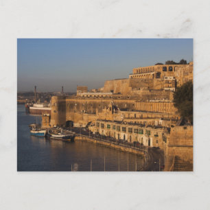 Malta, Valletta, harbor view from Lower Barrakka Postcard
