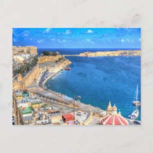 Malta Valletta Harbour Postcard