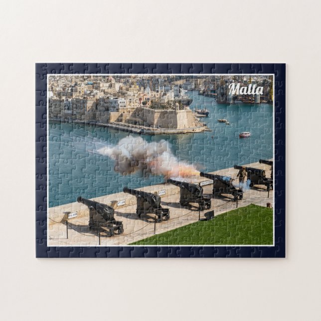 Malta Valletta Saluting Battery Cannon Fire Jigsaw Puzzle (Horizontal)