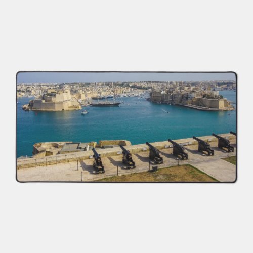 Malta Valletta Saluting Battery Grand Harbour Desk Mat