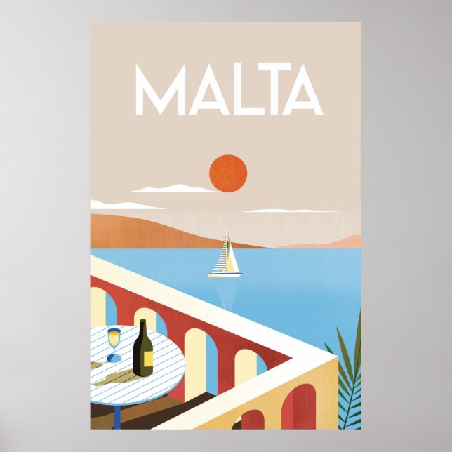 Malta vintage travel poster (Front)