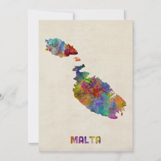 Malta Watercolor Map (Front)