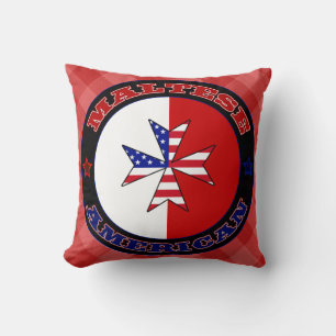 Maltese American Cross Ensign Cushion