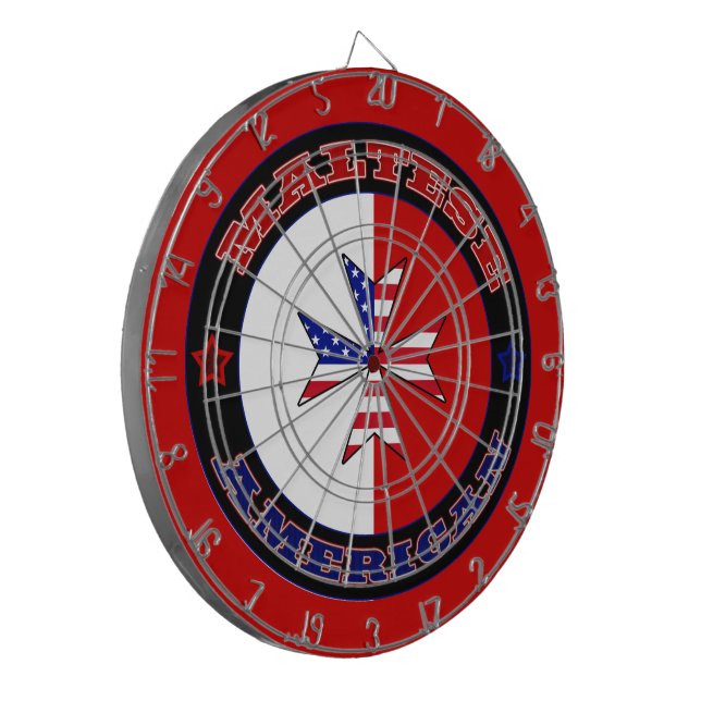 Maltese American Cross Ensign Dart Board (Front Left)