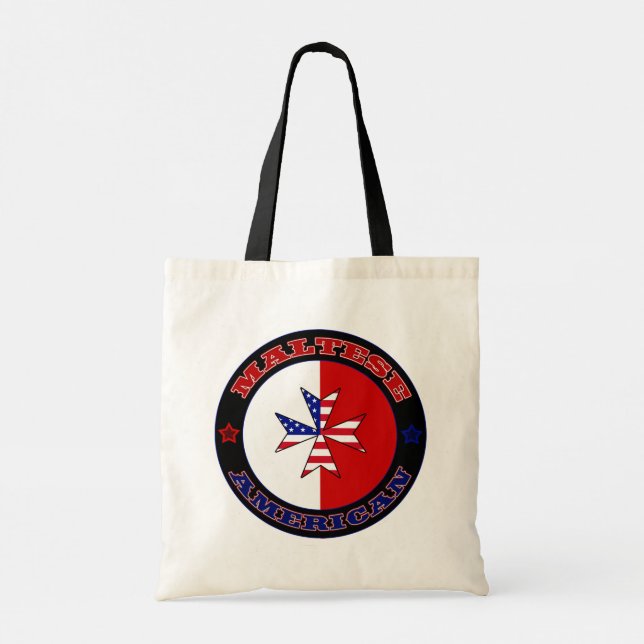Maltese American Cross Ensign  Tote Bag (Back)