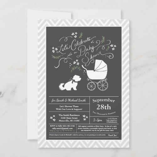 Maltese Baby Shower Gender Neutral Invitation