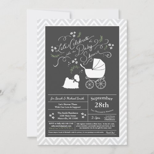 Maltese Baby Shower Gender Neutral Invitation