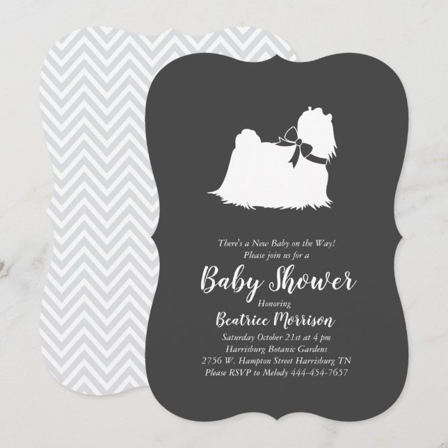 Maltese Baby Shower Gender Neutral Invitation (Front/Back)