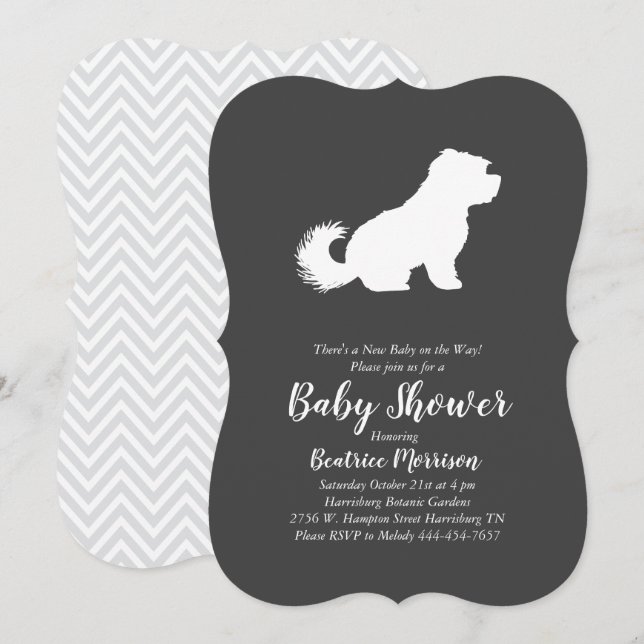 Maltese Baby Shower Gender Neutral Invitation (Front/Back)