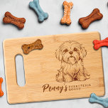Maltese Barkuterie Dog Treat Wood Cutting Board