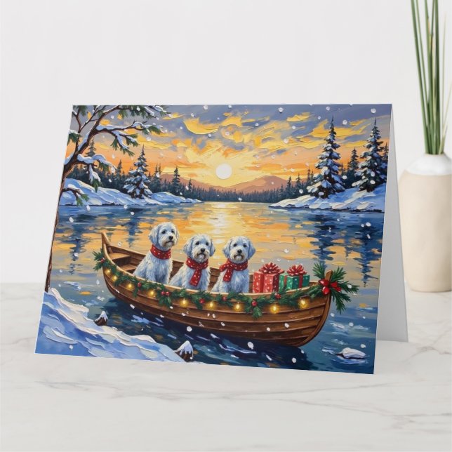 Maltese Christmas Boat Holiday Card (Front)
