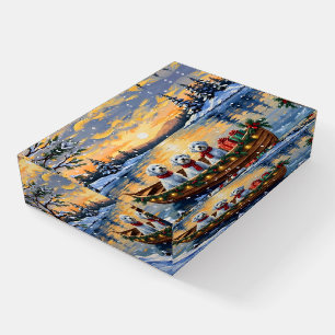 Maltese Christmas Boat Holiday Paperweight