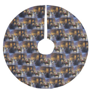 Maltese Christmas Festive Season Brushed Polyester Tree Skirt