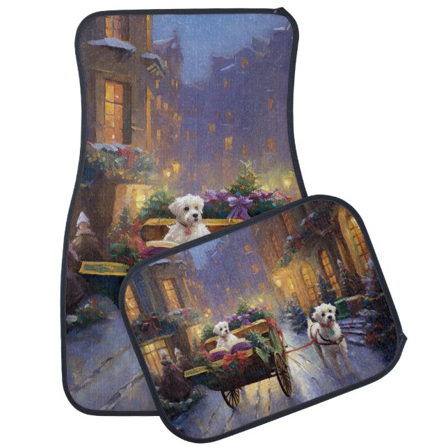 Maltese Christmas Festive Season Car Floor Mat (Set)