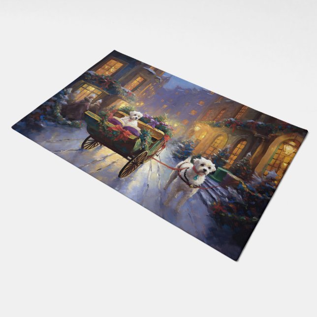 Maltese Christmas Festive Season Doormat (Angled)