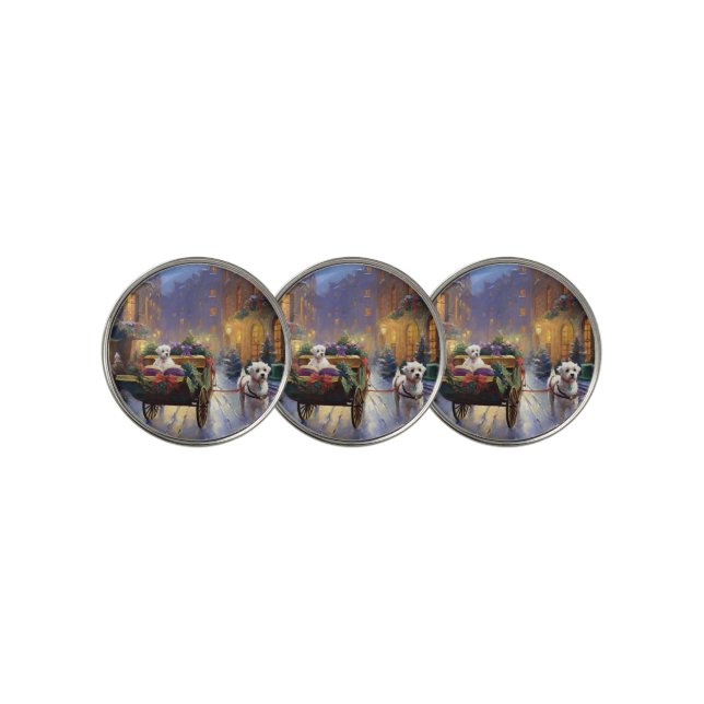 Maltese Christmas Festive Season Golf Ball Marker (3 Up)