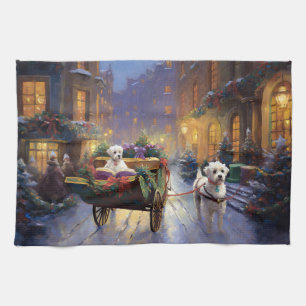 Maltese Christmas Festive Season Kitchen Towel