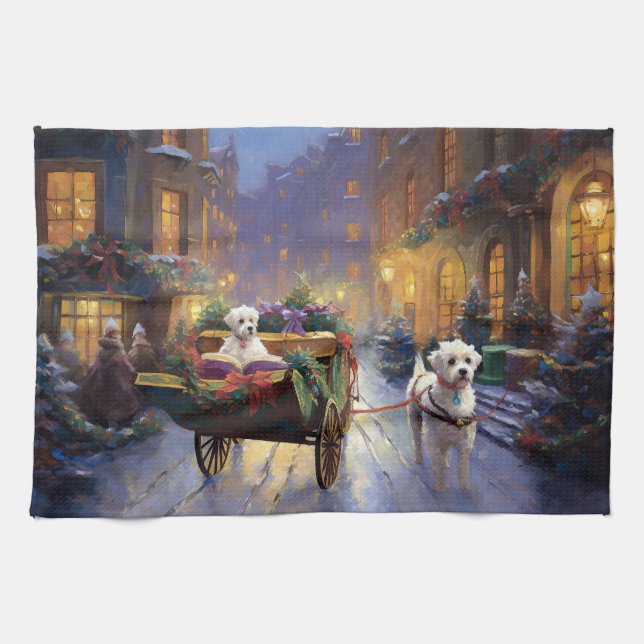 Maltese Christmas Festive Season Kitchen Towel (Horizontal)