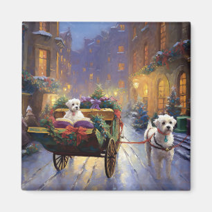 Maltese Christmas Festive Season Magnet