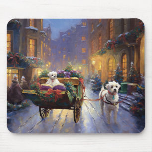 Maltese Christmas Festive Season Mouse Pad