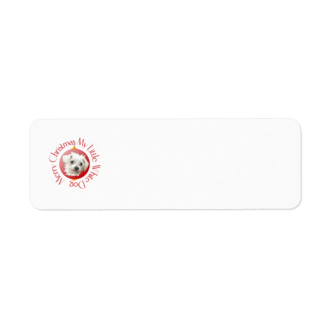 Maltese Christmas Little White Dog Label (Front)