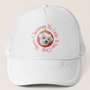 Maltese Christmas Little White Dog Trucker Hat