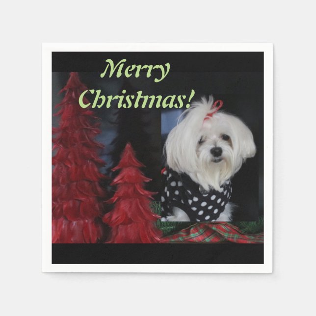 Maltese Christmas Paper Napkins (Front)
