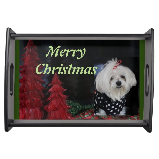 Maltese Christmas Serving Tray (Front)