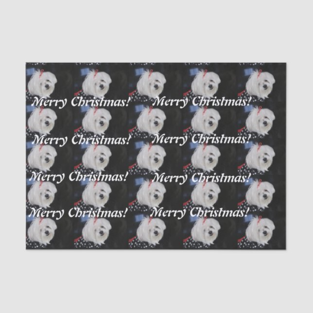 Maltese Christmas Tissue Paper (Front)